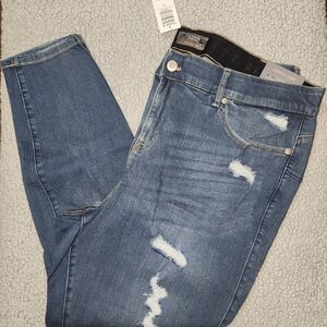 Blue Distressed Skinny Jeans